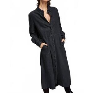 NEW LARA DAISY the sunday stroll denim shirt dress in black